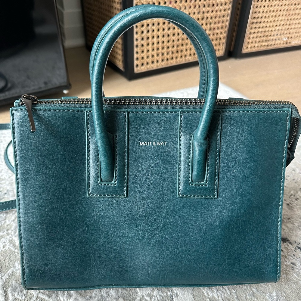 Matt & Natt purse, teal with cross body satchel..